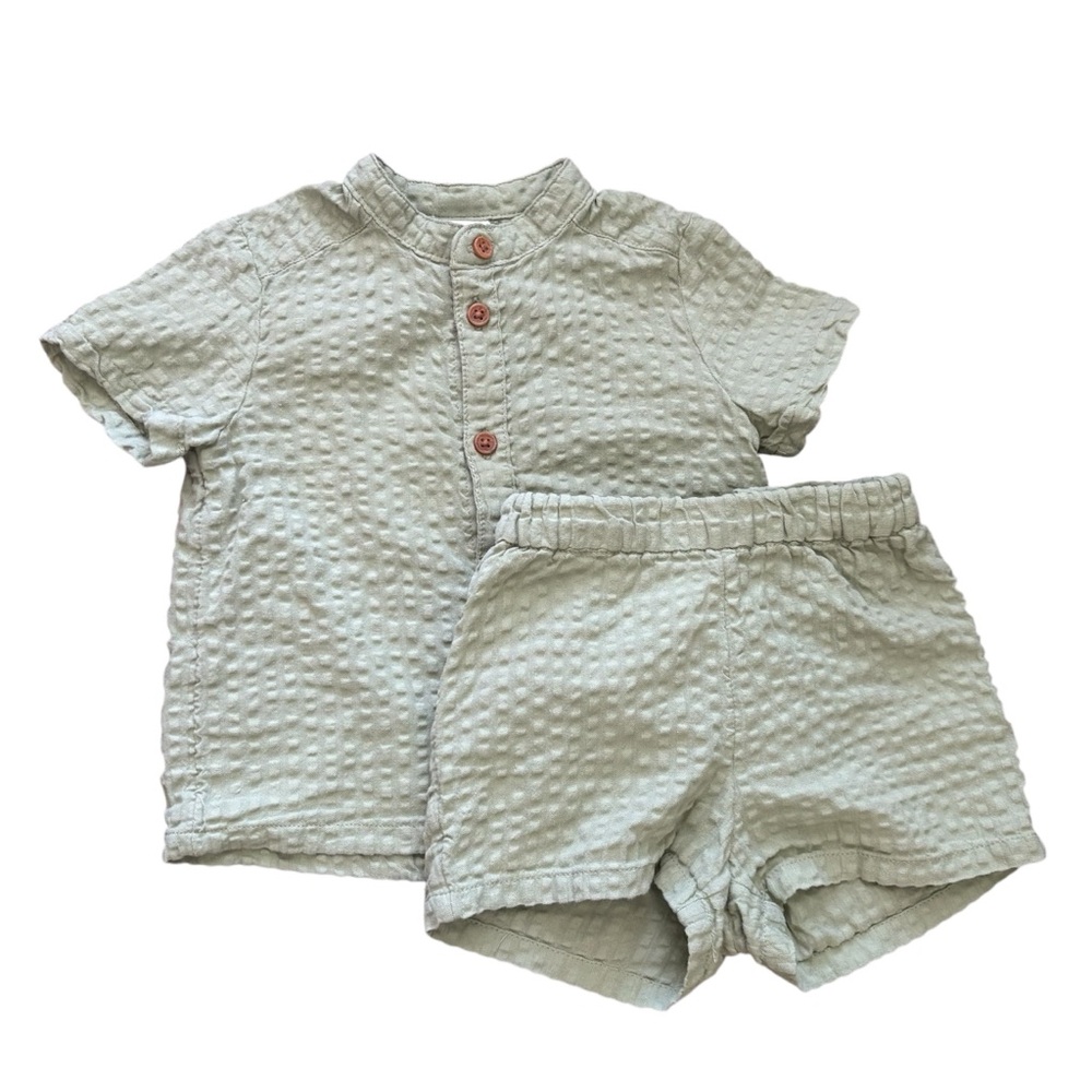 H&M 100% Cotton Shirt and Short Set 4-6 months